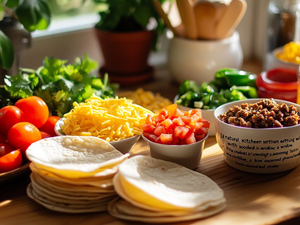 Freshly baked taco cups filled with seasoned beef, cheese, and vegetables.